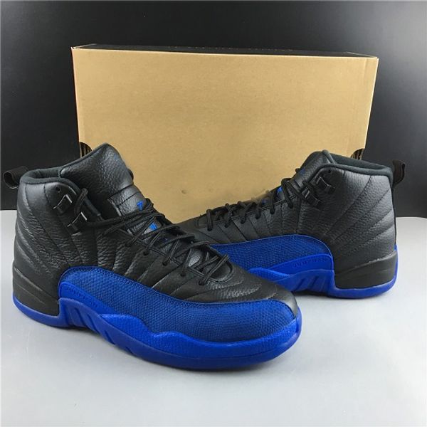 

2019 new release 12s flu game colorblocking returns with game royal men basketball shoes 12 game royal dark sneakers with box 130690-014