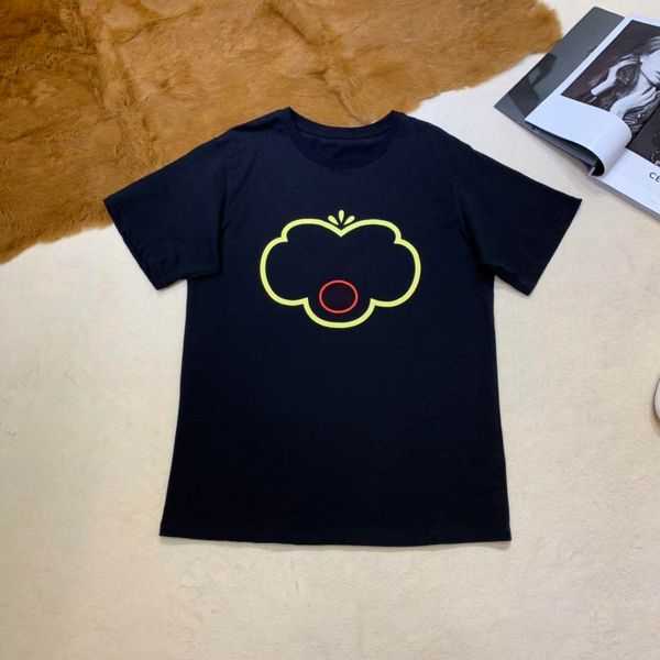 

20ss black cloud pattern black large loose short sleeve t-shirt men and women bb tee fashion, White;black