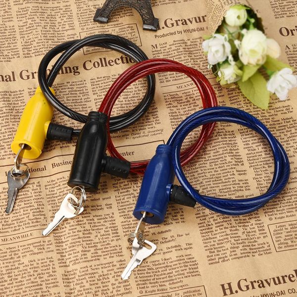 

#25 cycling 8x640mm cable anti-theft bike bicycle scooter safety lock with 2 keys alarm bike accessories cadeado bicicleta