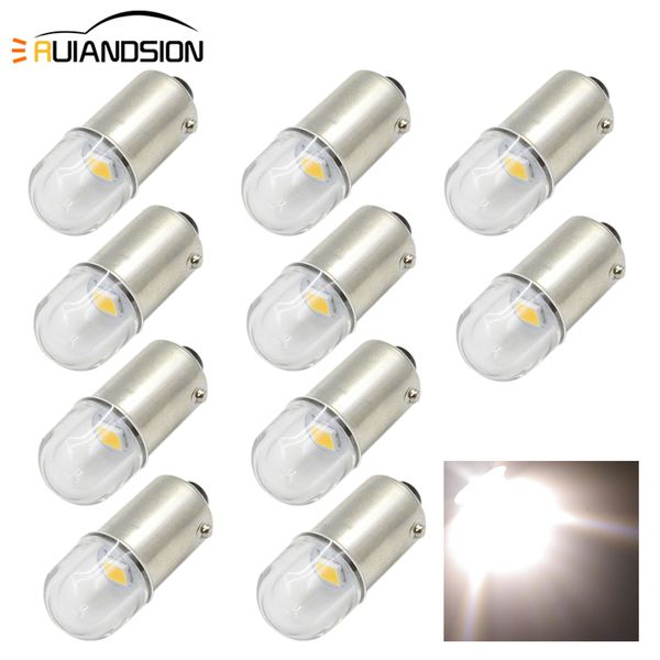 

10pcs bax9s h6w auto ba9s t4w bay9s h21w wedge led car light 1-smd 2835 warm white dc 6v ceiling reading side bike bulbs 0.48w