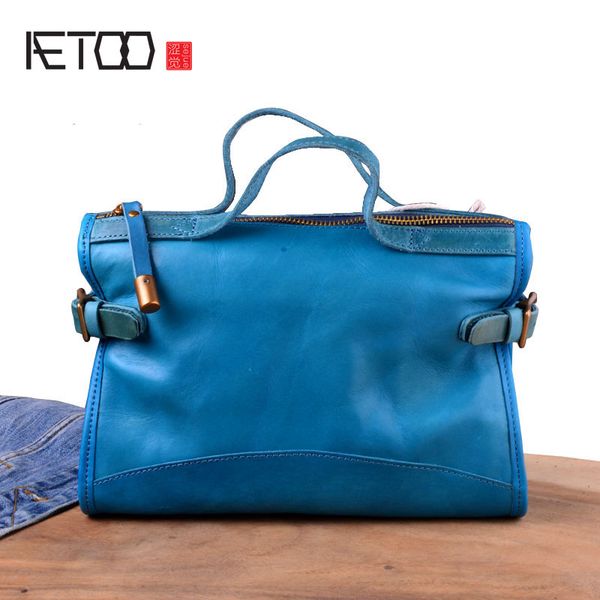 

aetoo handbags handbags original design leather retro vegetable tanned leather first layer portable messenger