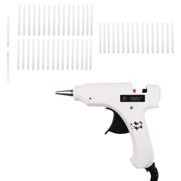 

20w melt air glue gun high temp heater mini gun repair heat tool w/ 50pcs glue sticks 1pc stand for metal/wood working