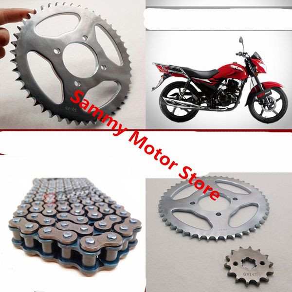 

gr150 roller motorcycle chain with 43t/45t/47t 14t front rear sprockets