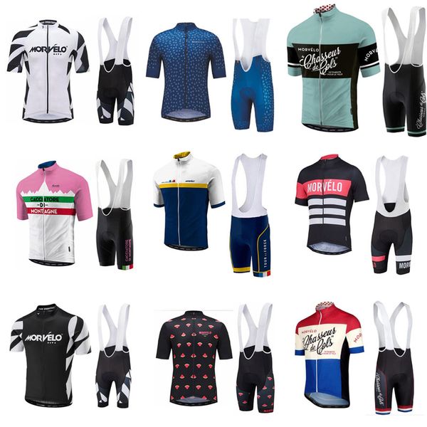 

2020 team morvelo cycling clothing 3d gel pads bib shorts bike jersey set quick dry men breathable pro maillot culotte k122008, Black;red