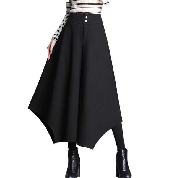 

2020 new autumn winter hairy women fashion streetwear korean punk trouser irregular loose casual wide leg pants black, grey 3xl, Black;white