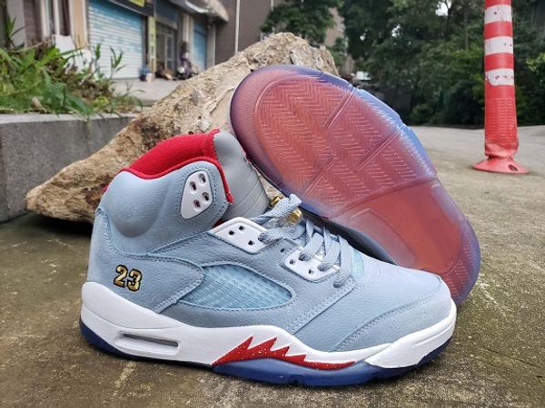 

trophy room x 5 ice blue university red men basketball shoes sneakers 5s basketsball chaussures de designer shoes mens trainers with box