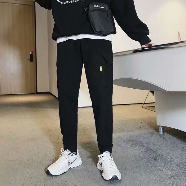 

hip-hop harbor wind costume boys'leisure pants in autumn and winter, Black