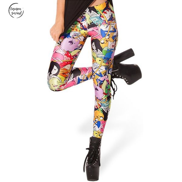 

adventure jake leggings time new x 038 fashion women cartoon pants s m l  good quality, Black
