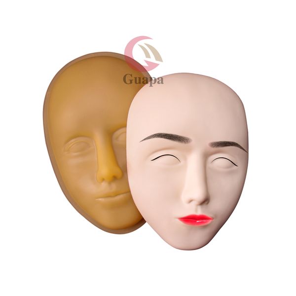 

5d facial tattoo training head silicone practice permanent makeup lip eyebrow tattoo skin mannequin doll face head