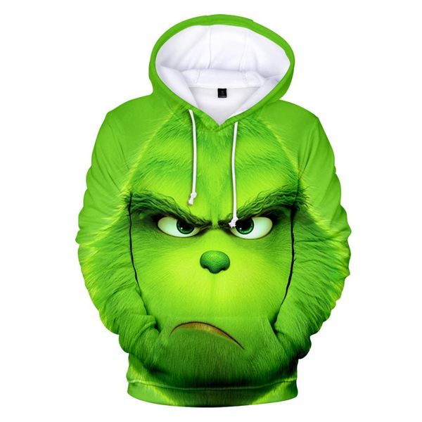 

movie the grinch 3d print christmas hoodie men funny green monster grinch anime sweatshirt harajuku pullover quality tracksuits, Black