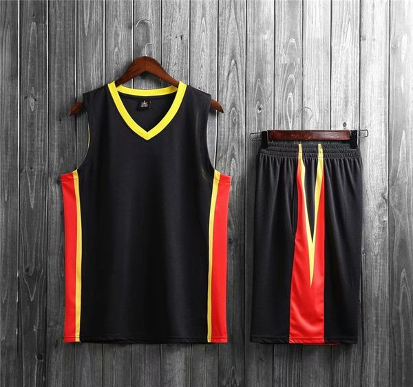 

new style basketball uniform sets sports jersey for men 34, Black;red
