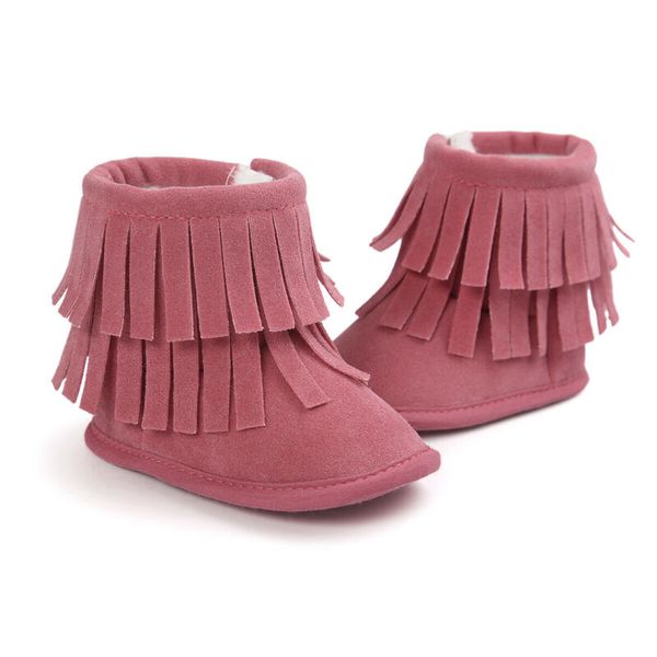 

tassel girls warm boots newborn kids baby girls snow shoes winter soft sole crib plush tassel boots baby shoes fashion, Black;grey
