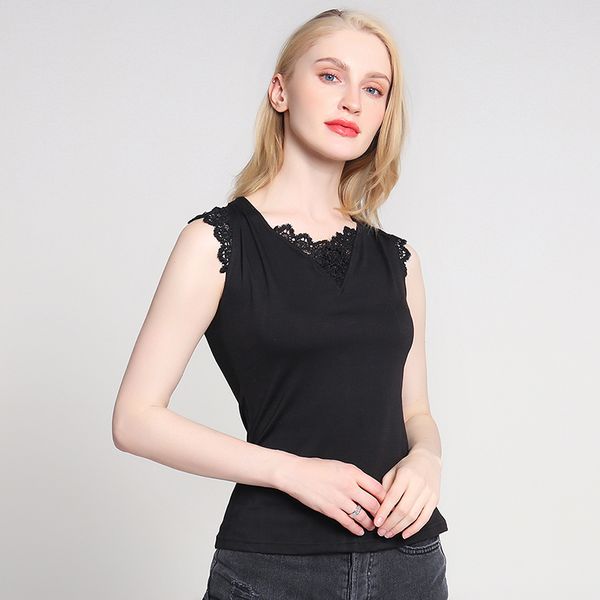 

fashion women lace elegant sleeveless summer vest backless tank debardeur femme tank camisa feminina ladies tee, White