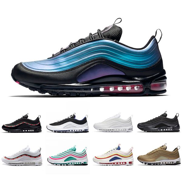 

Nike Air Max 97 shoes Iridescent 97 UNDEFEATED Triple white mens running shoes 97s black Silver Bullet Metallic Gold South Beach Men women sports Sneakers