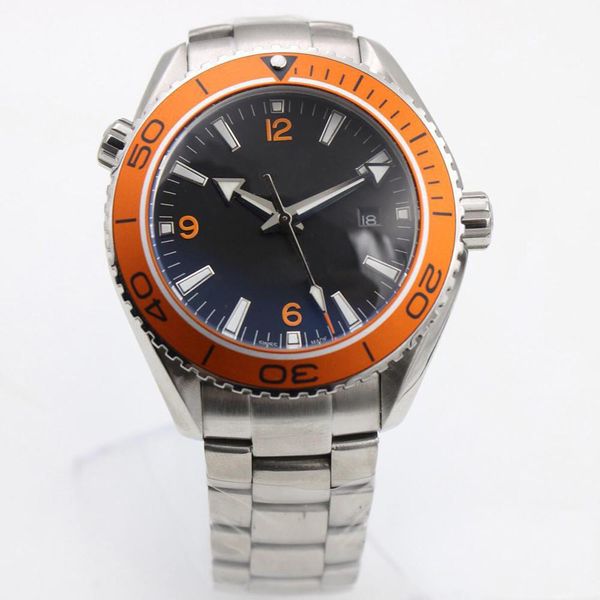 

2019 new factory fashion master co-axial series orange rotating ceramic bezel automatic machinery man watches, Slivery;brown