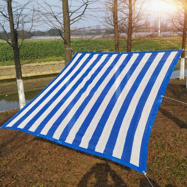 

summer sunshade net garden courtyard awning anti-ultraviolet blue and white mesh shade net balcony shade sail