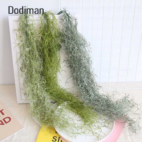 

1pc artificial air grass fake plastic plant vine hanging leaves rattan home wedding green wall garland decoration