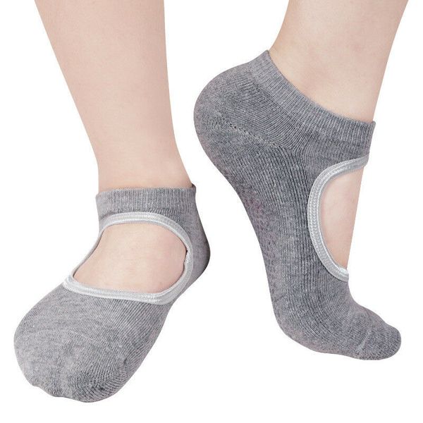 

women fashion lasies socks for women non skid socks with grips barre pilates, Black