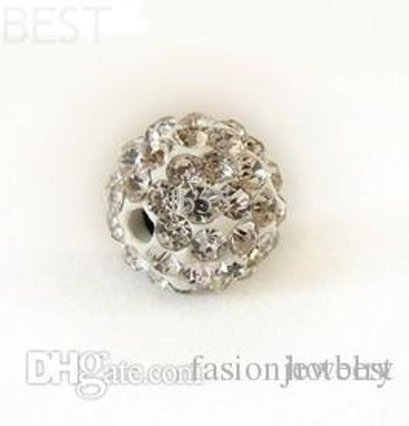 

8mm white micro pave cz disco ball crystal crystal bead bracelet necklace beads.mjpw wholesale stockm2344