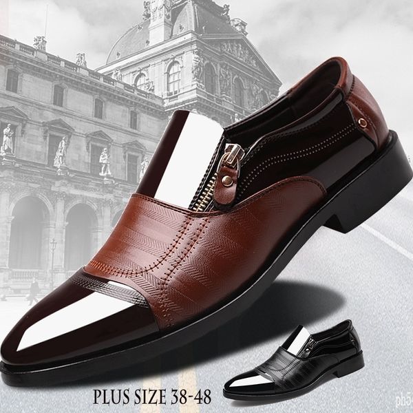 

vintage design men's casual leather shoes(black,brown) plus size 37-48