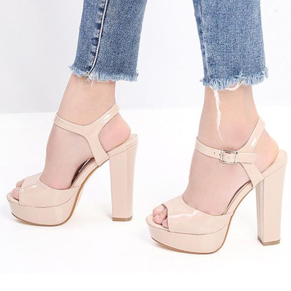 

sandals doratasia 2021 dropship platform block high heels party wedding summer women shoes woman, Black