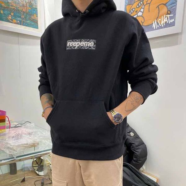 

19fw bandana box hooded sweatshirts embroidery bogo standard hoodies high street box cotton mens women couple designer sweatshirt hfxhwy097, Black