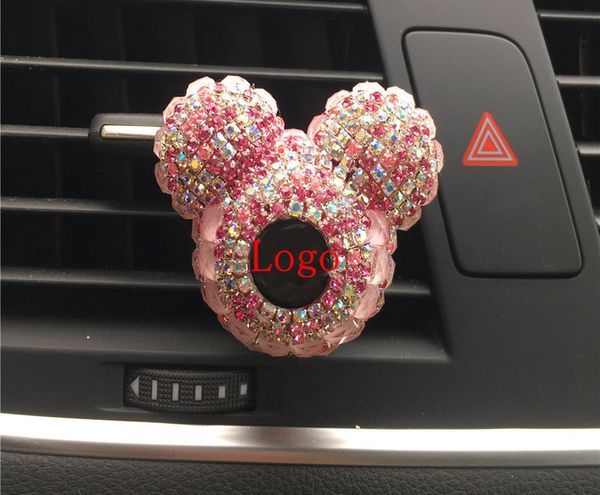 

custom car logo perfume diamond air conditioner outlet clip decoration car air freshener styling lady perfumes 100 original