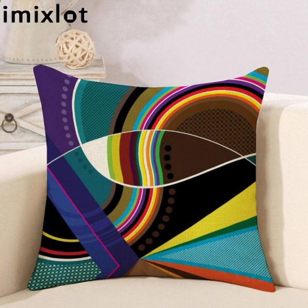 

imixlot abstract geometric colorful lines modern style pillow case linenbreathable cotton pillowcase cushion cover decor
