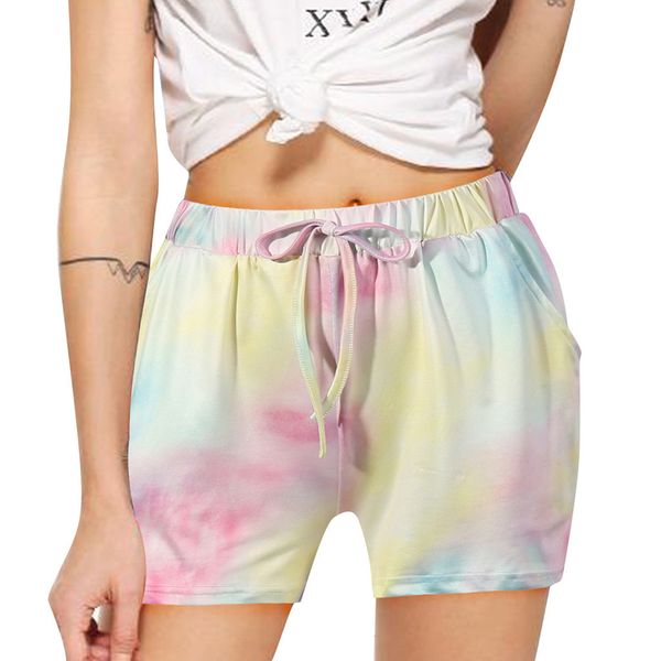 

summer shorts women high waist shorts female slim color gradient sports casual feminino women spodenki damskie, White;black