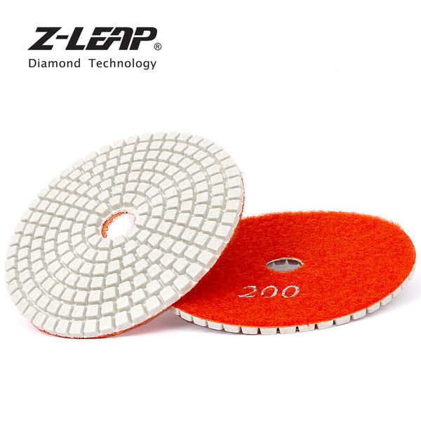 

z-leap 4 inch diamond polishing pad white resin bond wet polishing wheel grinding disc stone granite marble abrasive tool