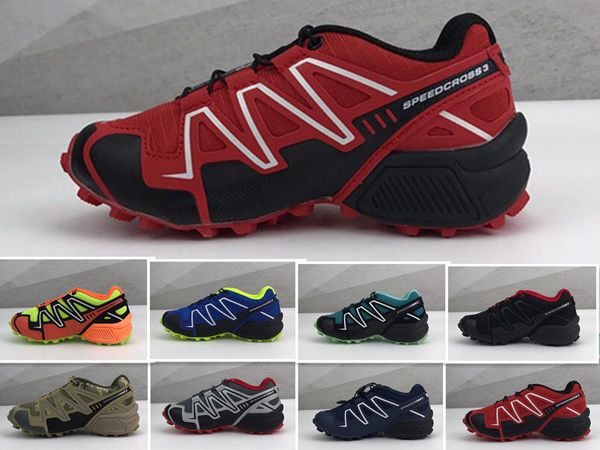 

speedcross 3 children hiking shoes speed cross 3 cs cross-country kids running shoes non-slip soles camouflage sneaker birthday gift 30-35, Black
