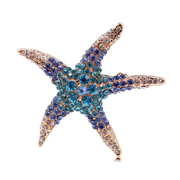 

originality fund starfish brooch alloy diamond animal women's brooch accessories product pin, Gray