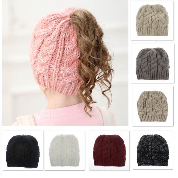 

зима младенца вязать шапка крючком шапочки шляпы для взрослых девочек pony tail caps акриловая теплый рождество вязаная headgear hat cap 8 с