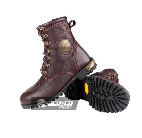 

scoyco genuine leather motocross boots ankle-protection men moto riding botas breathable motorcycle boots casual shoes mt019