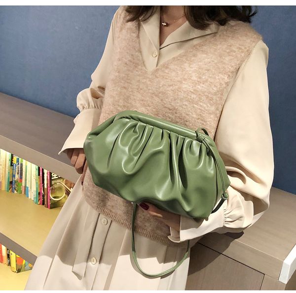 

cloud shape women's bag clutch pleated bag dumpling shoulder small cute lady