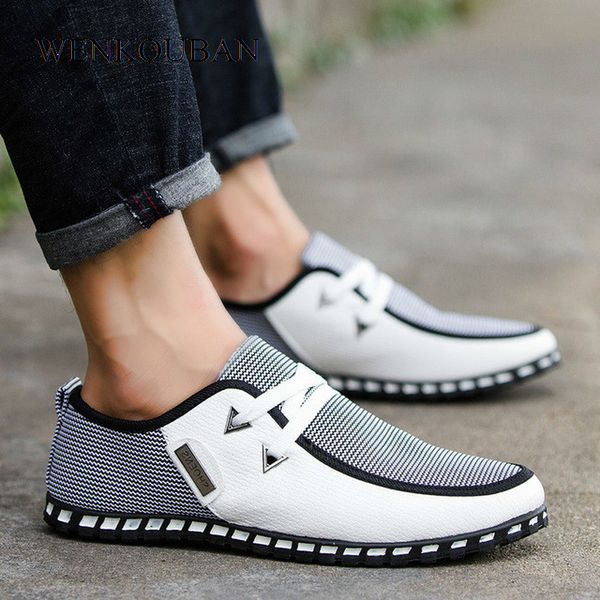 

spring loafers men casual shoes fashion slip on sneakers men flats driving shoes male trainers walking tenis masculino adulto, Black