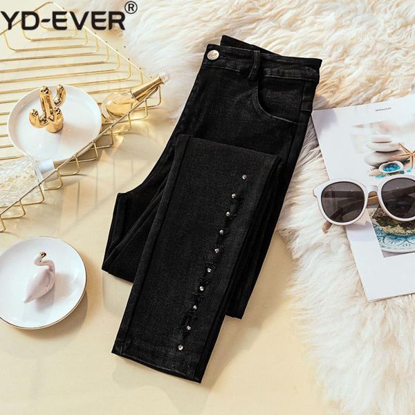 

2020 black jeans for women casual high waist skinny jeans pencil pants female stretch slim vintage plus size denim women q, Blue