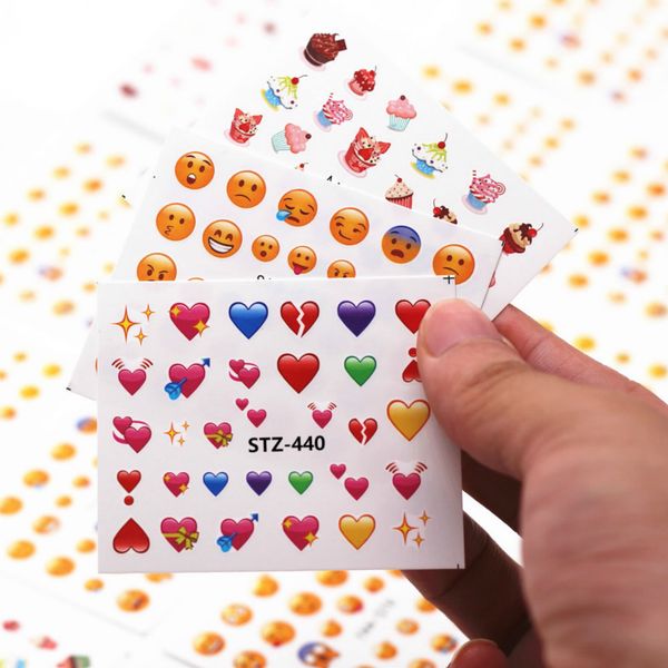 

1pcs smiling face snowflake cartoon nail art sticker set black lace glitter flower water decal slider wraps decor manicure ns202