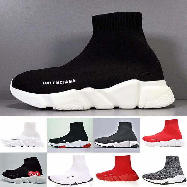 

2019 new paris speed trainers knit sock shoe original designers mens womens sneakers high casual shoes with box gg5ce