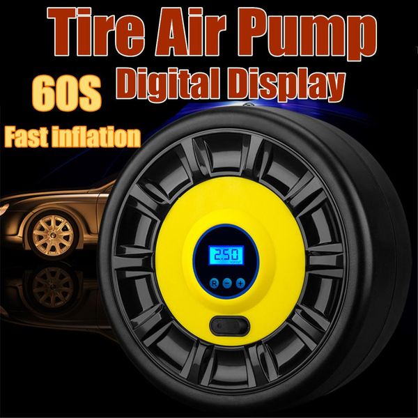 

lcd display digital tire inflator dc 12v car portable air compressor pump for car motorcycle led light electric tire inflaters