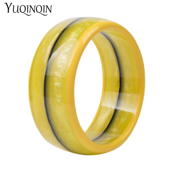 

simple charm resin acrylic geometric bangles for ladies big wide colorful women accesories fashion jewelry bracelets bangles, Black