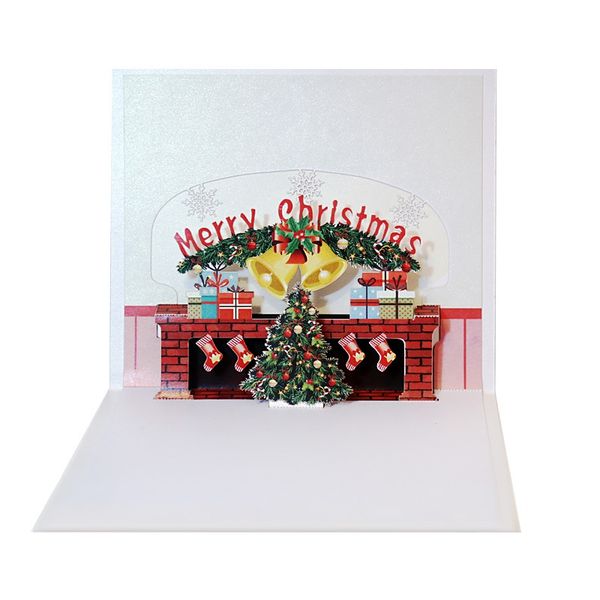 

colorful merry christmas cards fireplace christmas 3d popup cards gorgeous winter festival greeting card holiday invitations