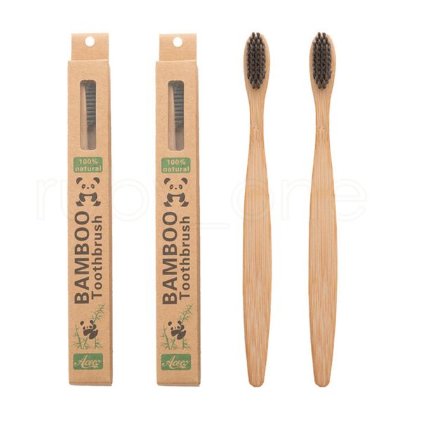 New Design Bambu Ambiental carvão Escova de dentes Saúde Para Oral cuidados dentários Limpeza Eco Médio cerdas macias escovas RRA2212