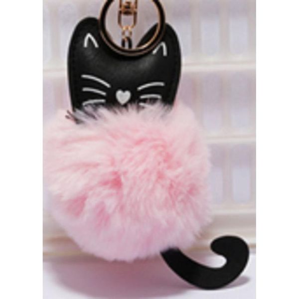 

kitty hair ball keychain keychain key holder bell key chain keyring charm bag, Silver