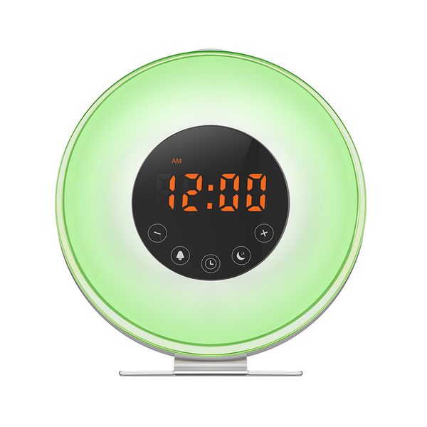 

новый умный wake-up light будильник led touch clock light с fm-радио имитирует восход и закат солнца