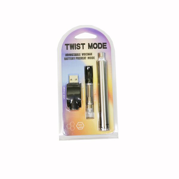 

twist charger e cigarette kit thick vape twist vv battery 650mah 0.5ml mode ego oil wireless usb pen 1.0ml cartridge vaporizer amdvf