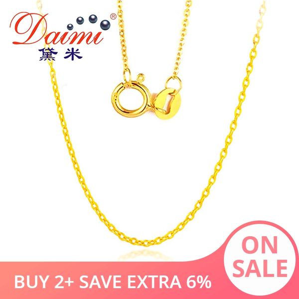 

daimi 18k white yellow gold chain pure gold necklace fine chain light necklace, Silver