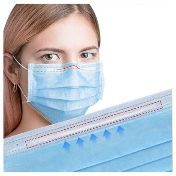 

dhl ship 50 1pcs facial3 layer ear loop dust winter face mask wind 3 fly non woven filter duststereo blue home use outdoor jk8x