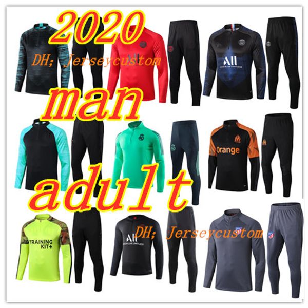 

messi griezmann pogba mbappe soccer jersey training suit 2019/2020 jogging sportswear 19/20 survetement football tracksuit shirt, Black