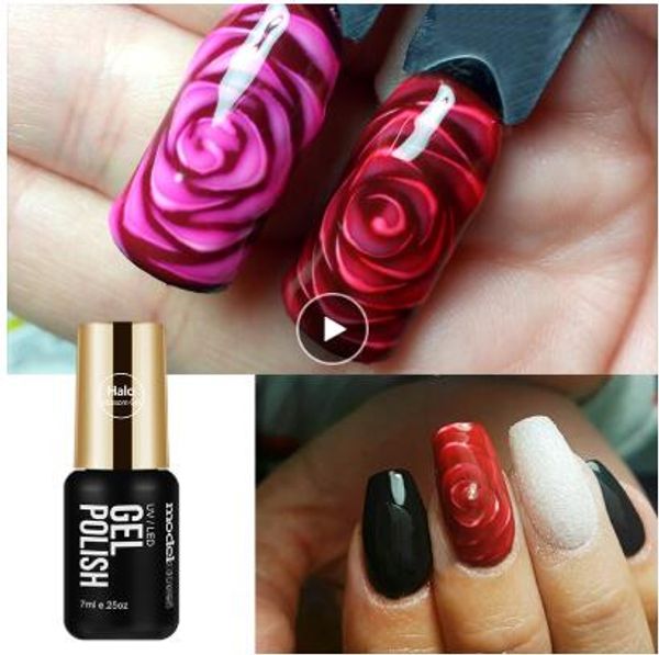 

гель для ногтей modelones blossom nail art прозрачный лак для ногтей blossom blooming effect цветочный гель-лак замочите уф-гель для ногтей, Red;pink
